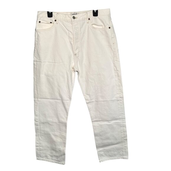 Agolde Jeans 90s White Pinch Waist Woman's Size 32 High Rise Button Fly Straight - Picture 1 of 12